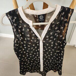 Bobeau Black Sleeveless Blouse Small